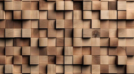Immerse yourself in the beauty of a natural wooden background with textured wood blocks and wall paneling.