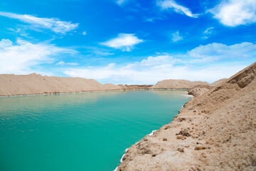 Fototapeta na wymiar Beautiful view of Salt Plains and Lakes in Siwa Oasis, Egypt
