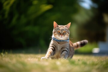 cat playing in the grass
