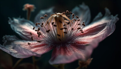 Fototapeta na wymiar Vibrant hibiscus bud showcases beauty in nature generated by AI