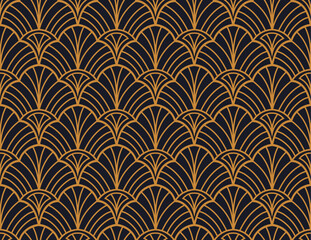 Abstract victorian seamless pattern. Vector art deco background. Geometric illustration.