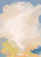 Impressionistic Cloud in Sky Cloudscape - Digital Painting, Design, Illustration, Art, Artwork, Background, Backdrop, or Wallpaper