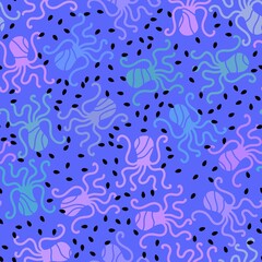 Summer animals seamless octopus pattern for wrapping paper and kids clothes print and fabrics and linens