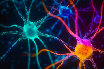 An image of neurons involved in taste perception, such as those in the gustatory cortex. Generative Ai.