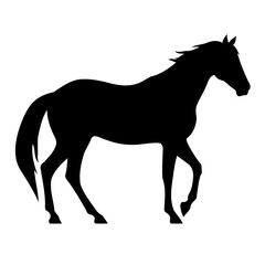 animal mammal horse silhouette black and white created with Generative AI technology