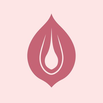 female vulva icon logo for gynecological health theme created with Generative AI technology