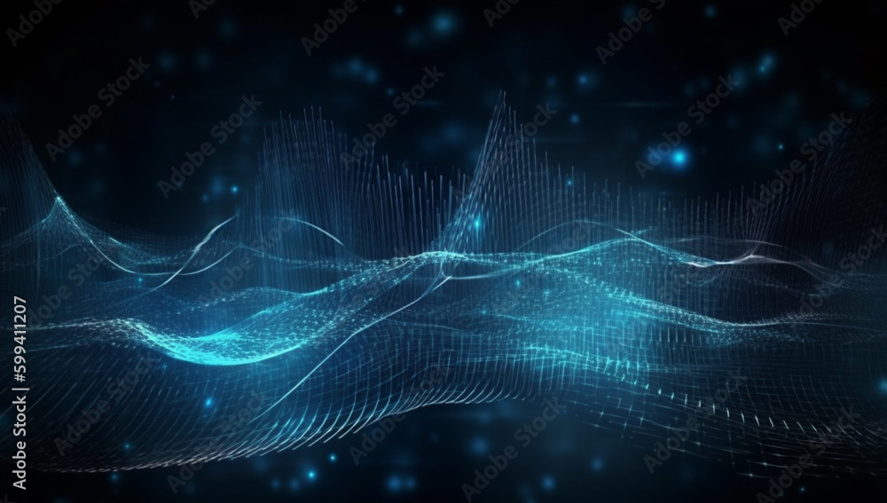 Aufkleber the future of cyberspace: abstract technological background in blue.explore the potential of cybersp