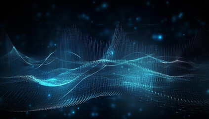 The Future of Cyberspace: Abstract Technological Background in Blue.Explore the Potential of Cyberspace: Modern Tech Backgrounds in Blue.Big . Generative AI,