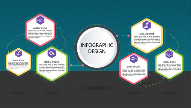 6 Hexagon Infographic design