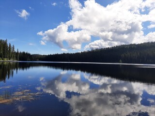 clouds over lake