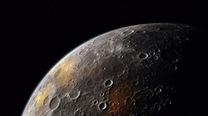 Obraz na płótnie Canvas Moon from space. Illustration AI Generative.