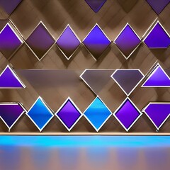 A gradient of blue and purple triangles arranged in a diamond pattern4, Generative AI