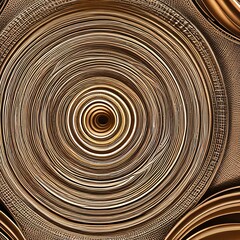 Fototapeta premium An intricate design of interlocking circles in shades of brown and cream4, Generative AI