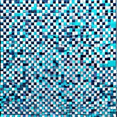 Fototapeta premium A checkerboard pattern of squares in shades of blue and green, with a central diamond shape in white3, Generative AI