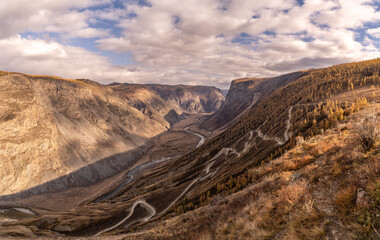 Landscape of the Altai Mountains in Siberia, Altai Republic, Russia