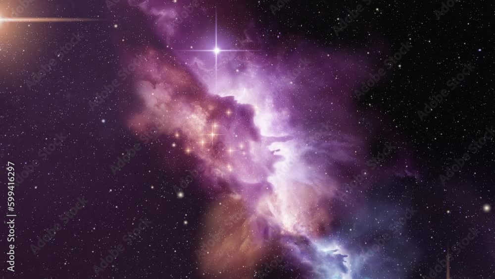 Wall mural a distant glowing space nebula in the universe with new stars being formed. photo composition.