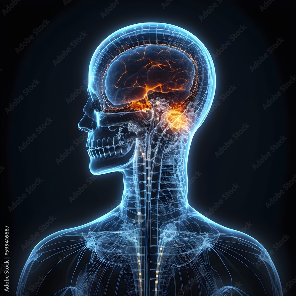 Wall mural 3d rendered illustration of a human brain