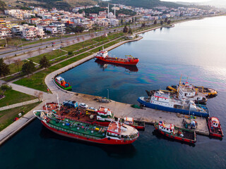 Scenic view of the city of Aliaga. Turkey