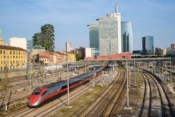 Milano MI, Italy - 05 04 2023: Milan Garibaldi station and Isola area