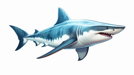 Obraz premium Shark isolated on white background. Created with Generative AI tools