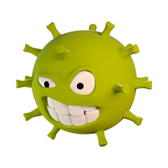 virus cartoon character graphics.3d rendering