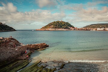 beautiful sea beach at sunset