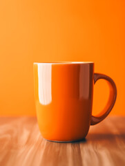 Coffee cup designer mockup with orange background