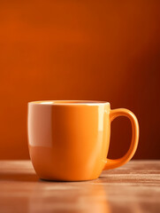 Coffee cup designer mockup with orange background