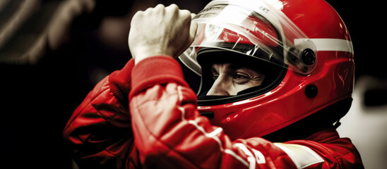 race car driver celebrating the win, gran prix. digital art	