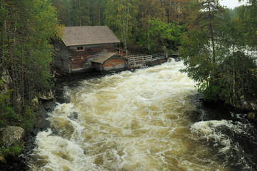 Wild Myllykoski Rapids In Oulanka National Park Finland On An Overcast Summer Day © Joerg