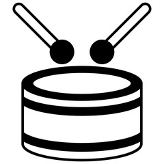 illustration of drum. drum and stick percussion