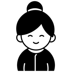 chinese girl. illustration of a woman person. silhouette of a child