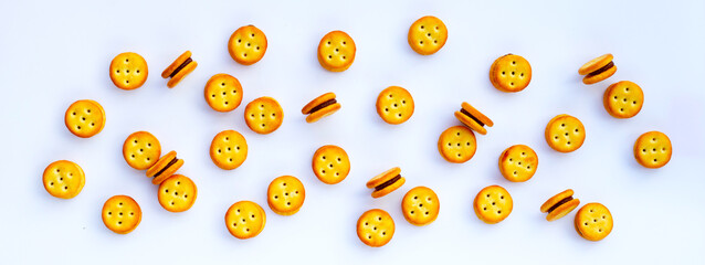 Pineapple Biscuits isolated on white background.
