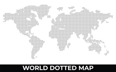 World dotted map vector illustration. 