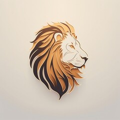 A golden lion logo, Generative AI