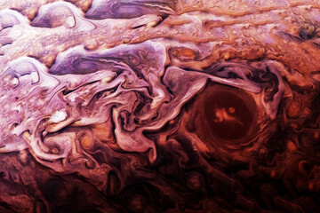 The planet Jupiter on a dark background. Elements of this image furnished NASA.