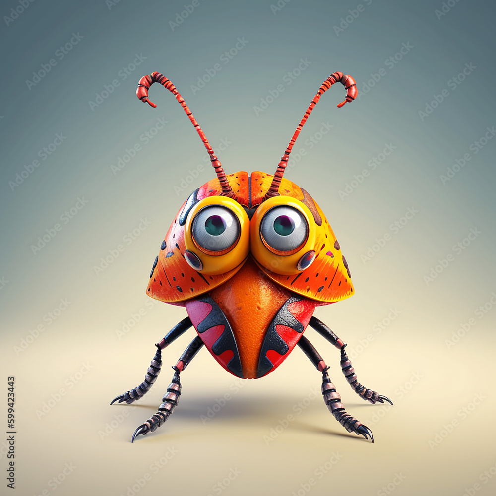 Poster illustration of a bug made with generative ai