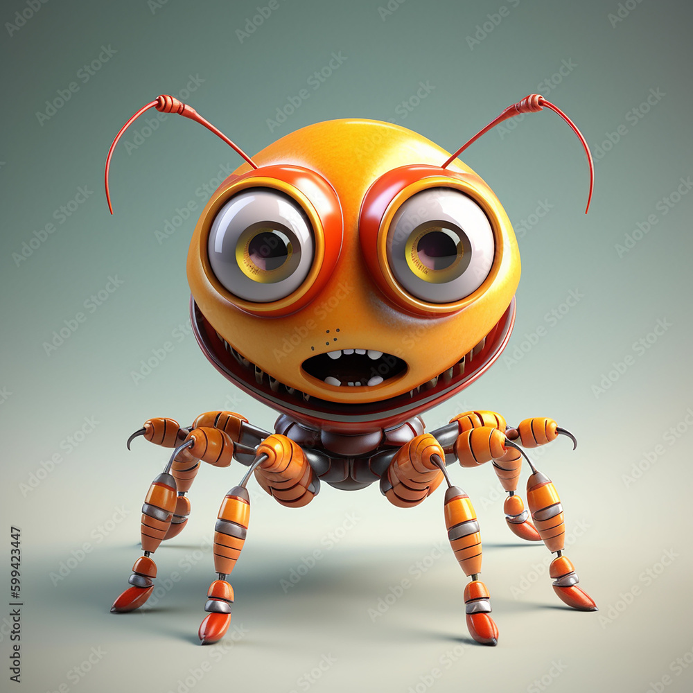 Poster 3d rendered illustration of a robot made with generative ai
