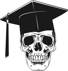 Skull in a graduate cap.