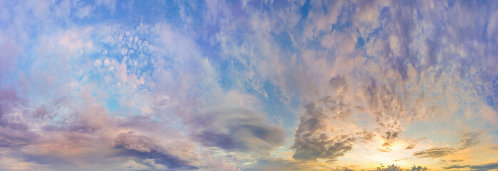 Natural background: dramatic sky at sunset