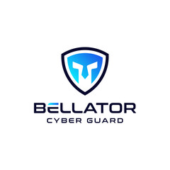 Fototapeta premium Strong logo combination of Spartan army armor and shields. It is suitable for security companies.