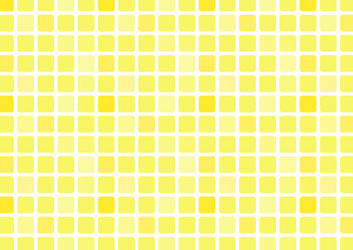 きれいな色の角丸正方形タイルのモザイクシームレスパターン背景_黄色