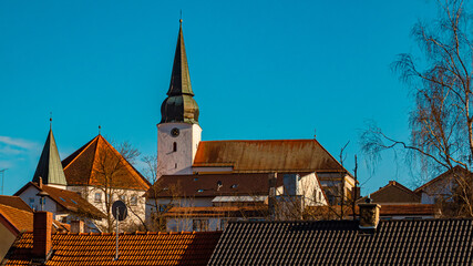 Church on a sunny summer day at Simbach bei Landau, Dingolfing-Landau, Bavaria, Germany
