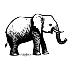 drawing of an elephant bringing good luck for illustration