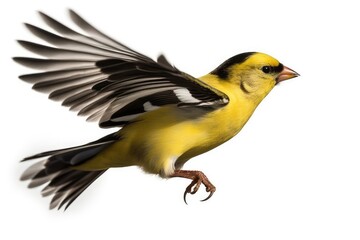 Fototapeta premium yellow bird isolated on white