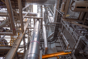 Heat recovery Steam Generator with pipe line, air intake and Up stair. The photo is suitable to use...