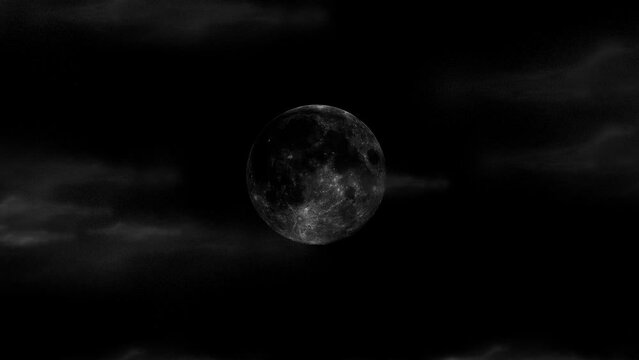 Dark clouds in front of the moon video clip
