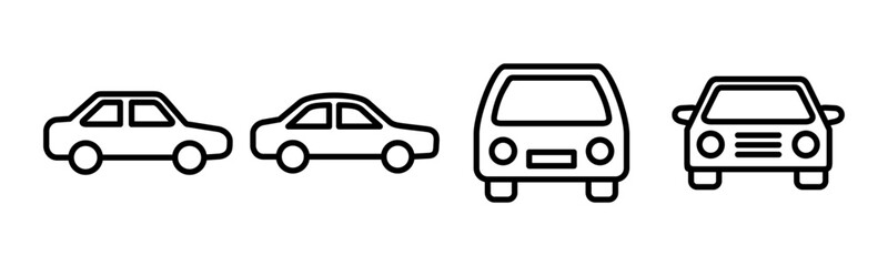 Car icon vector illustration. car sign and symbol. small sedan