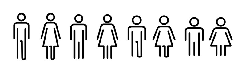 Man and woman icon vector illustration. male and female sign and symbol. Girls and boys