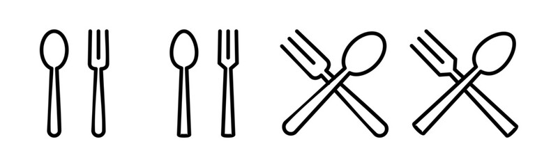spoon and fork icon vector illustration. spoon, fork and knife icon vector. restaurant sign and symbol